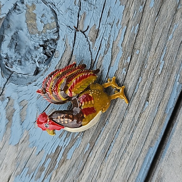 Rooster Brooch - Picture 14 of 14